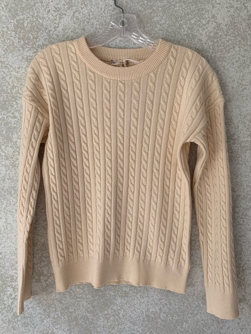 Altar'd State Cream Cable Crewneck Sweater Small NWT Academia